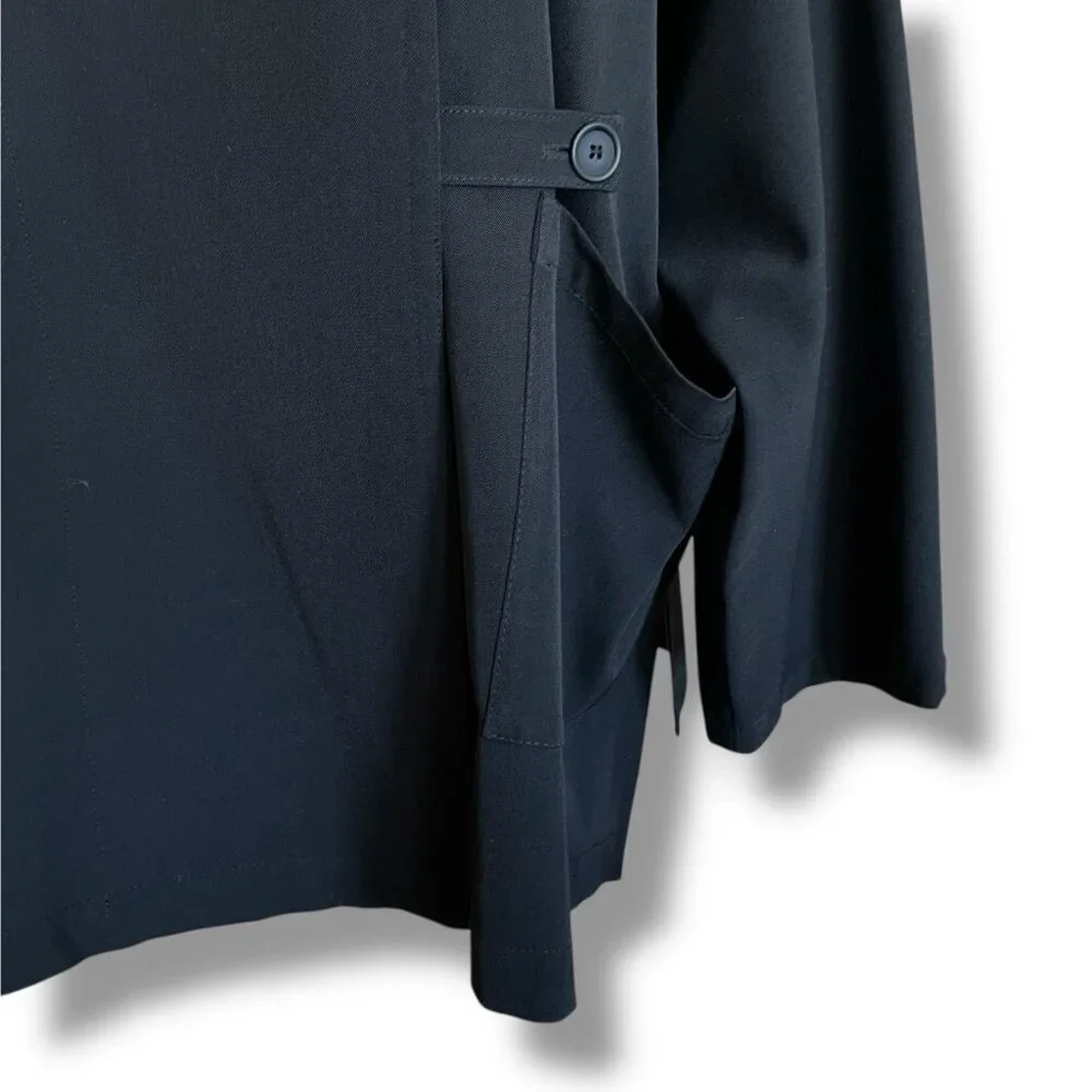 Ivan Grundahl Womens Jacket XS Black Wool Oversized Lagenlook Minimalist Coat